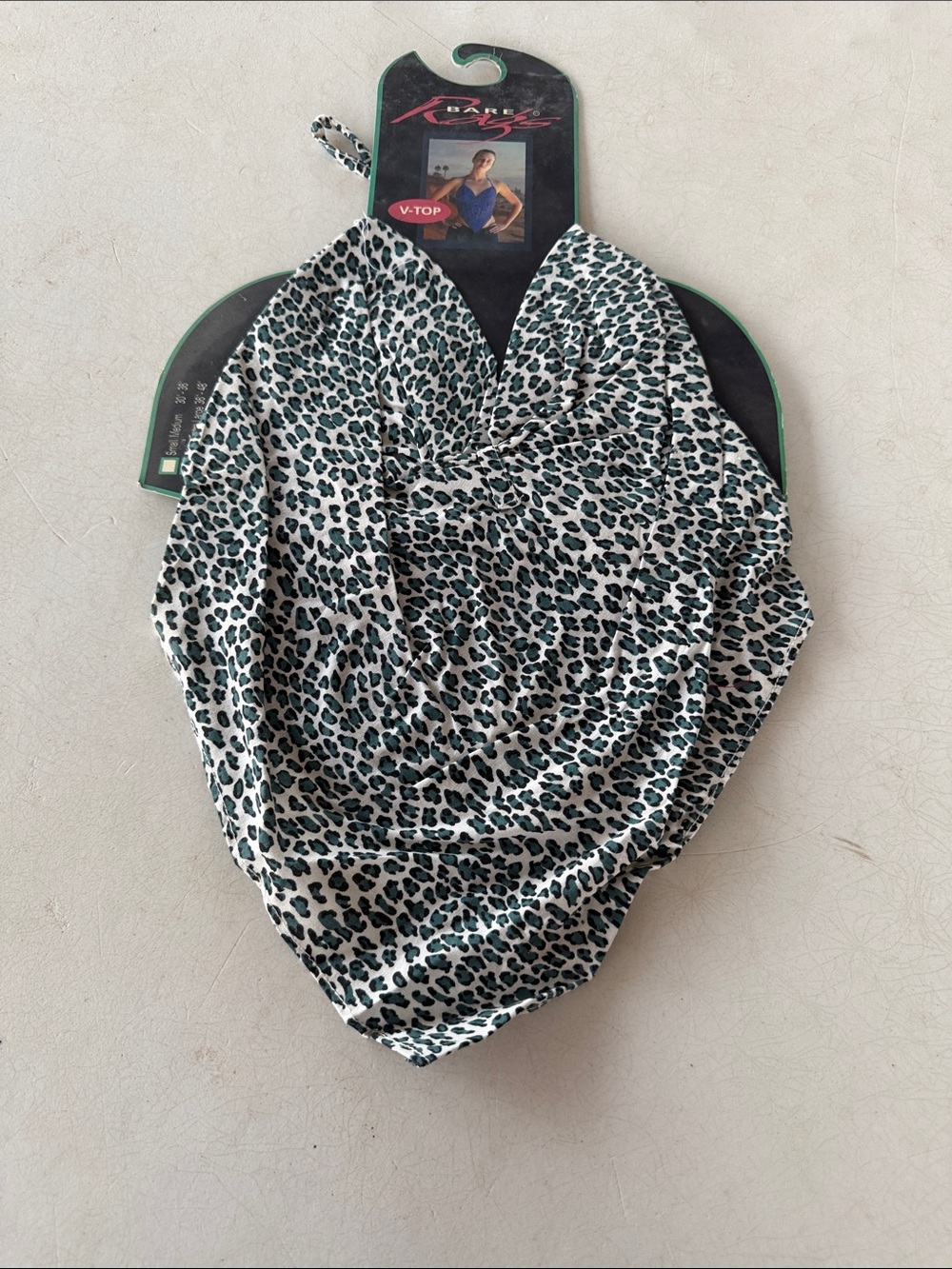 NWT Vintage Y2K Bare Rags Halter Handkerchief Top with Leopard Print